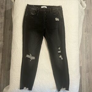 KanCan high rise black ripped jeans